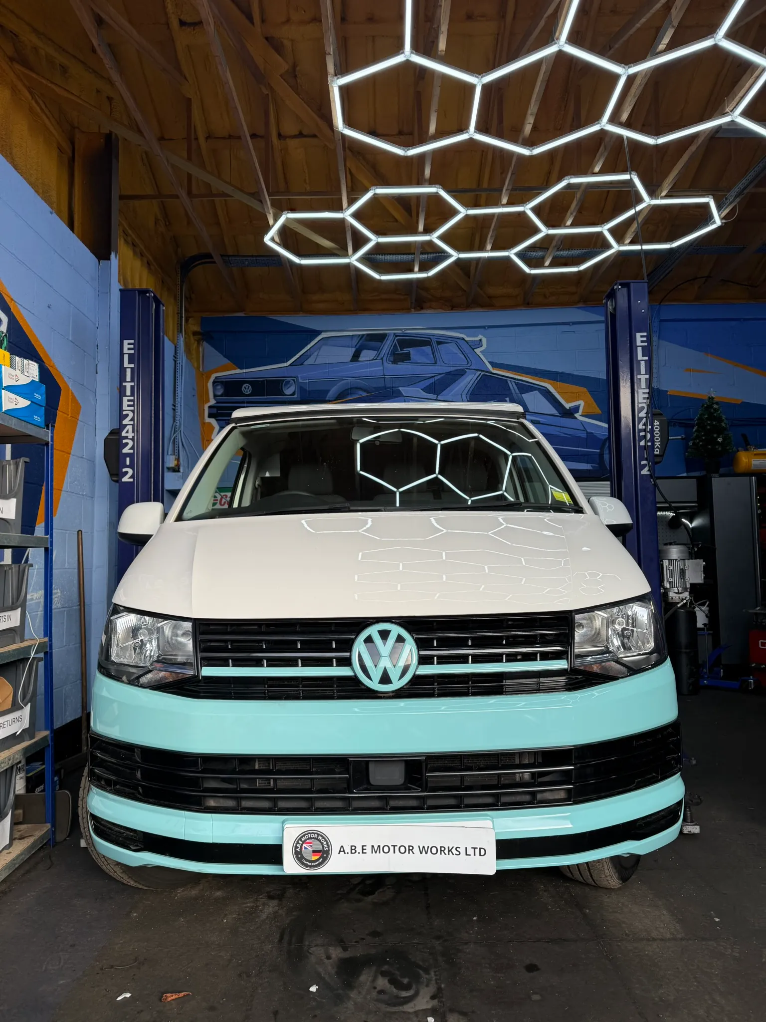 pale blue VW